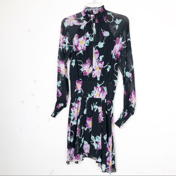 A.L.C Hollis silk floral long sleeve dress - Picture 3 of 14